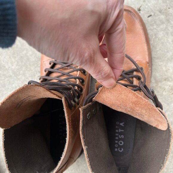 Norberto Costa leather ranger lug lace boots Sz 44/ USA men’s Sz 11 - Picture 5 of 9